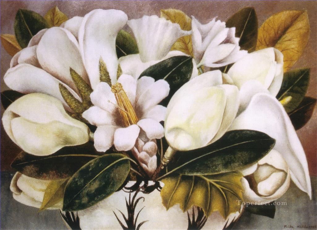 Magnolias feminismo Frida Kahlo Pintura al óleo